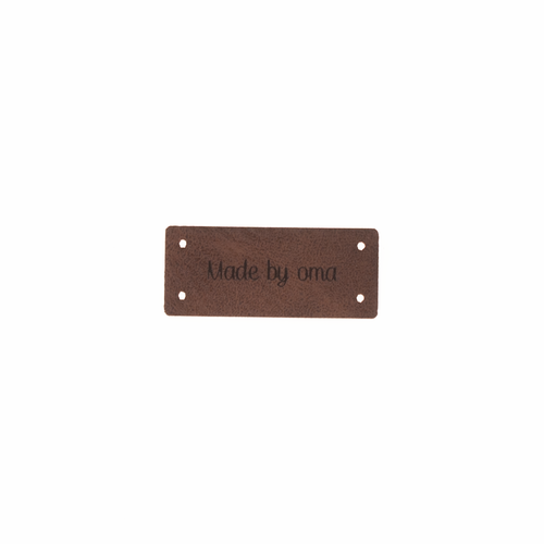 Leren Label 'Made by oma' 15x35mm - 3 stuks Marlaine Leren Label 'Made by oma' 15x35mm - 3 stuks
