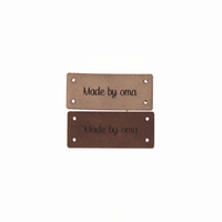 Leren Label 'Made by oma' 15x35mm - 3 stuks Marlaine Leren Label 'Made by oma' 15x35mm - 3 stuks