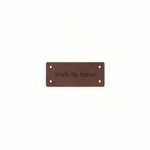 Leren Label 'Made by mama' 15x35mm - 3 stuks Marlaine Leren Label 'Made by mama' 15x35mm - 3 stuks