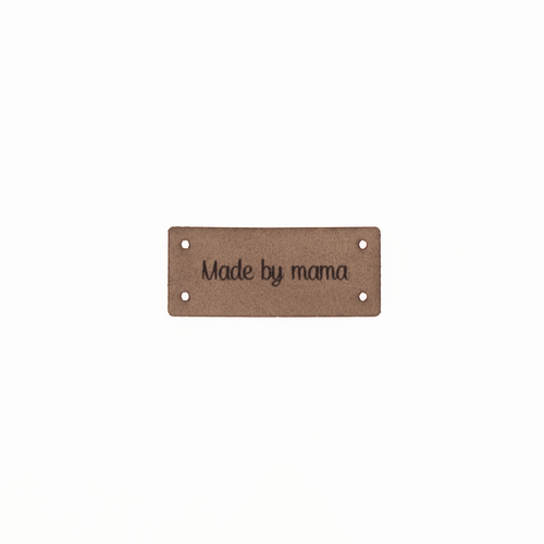 Leren Label 'Made by mama' 15x35mm - 3 stuks Marlaine Leren Label 'Made by mama' 15x35mm - 3 stuks