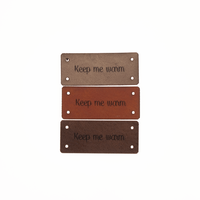 Leren Label 'Keep me warm' 15x35mm - 3 stuks Marlaine Leren Label 'Keep me warm' 15x35mm - 3 stuks