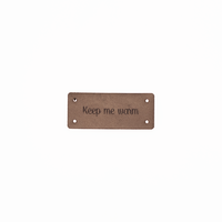 Leren Label 'Keep me warm' 15x35mm - 3 stuks Marlaine Leren Label 'Keep me warm' 15x35mm - 3 stuks