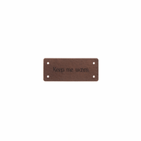 Leren Label 'Keep me warm' 15x35mm - 3 stuks Marlaine Leren Label 'Keep me warm' 15x35mm - 3 stuks