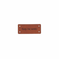 Leren Label 'Keep me warm' 15x35mm - 3 stuks Marlaine Leren Label 'Keep me warm' 15x35mm - 3 stuks