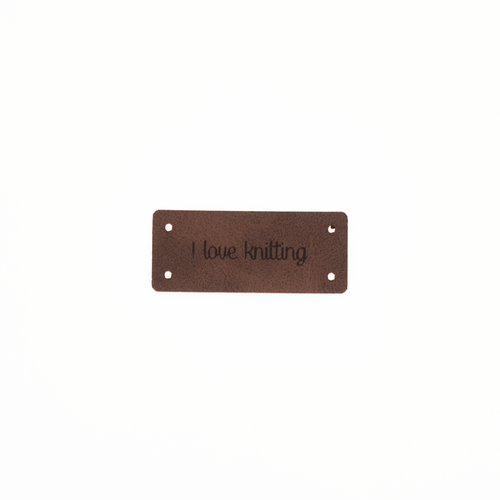 Leren Label 'I love knitting' 15x35mm - 3 stuks Marlaine Leren Label 'I love knitting' 15x35mm - 3 stuks
