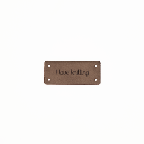 Leren Label 'I love knitting' 15x35mm - 3 stuks Marlaine Leren Label 'I love knitting' 15x35mm - 3 stuks