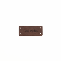 Leren Label 'I love crochet' 15x35mm - 3 stuks Marlaine Leren Label 'I love crochet' 15x35mm - 3 stuks