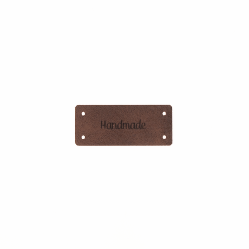 Leren Label 'Handmade' 15x35mm - 3 stuks Marlaine Leren Label 'Handmade' 15x35mm - 3 stuks