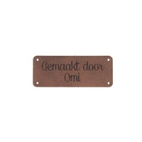 Leren label 'Gemaakt door Omi' 20x50mm - 3 stuks Marlaine Leren label 'Gemaakt door Omi' 20x50mm - 3 stuks