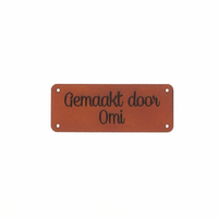 Leren label 'Gemaakt door Omi' 20x50mm - 3 stuks Marlaine Leren label 'Gemaakt door Omi' 20x50mm - 3 stuks
