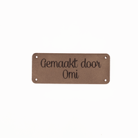 Leren label 'Gemaakt door Omi' 20x50mm - 3 stuks Marlaine Leren label 'Gemaakt door Omi' 20x50mm - 3 stuks