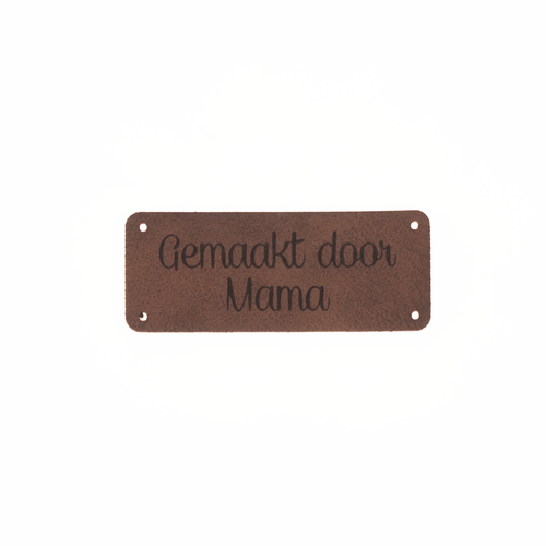 Leren label 'Gemaakt door Mama' 20x50mm - 3 stuks Marlaine Leren label 'Gemaakt door Mama' 20x50mm - 3 stuks