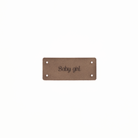 Leren Label 'Baby girl' 15x35mm - 3 stuks Marlaine Leren Label 'Baby girl' 15x35mm - 3 stuks