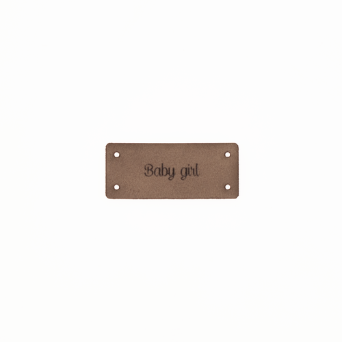 Leren Label 'Baby girl' 15x35mm - 3 stuks Marlaine Leren Label 'Baby girl' 15x35mm - 3 stuks