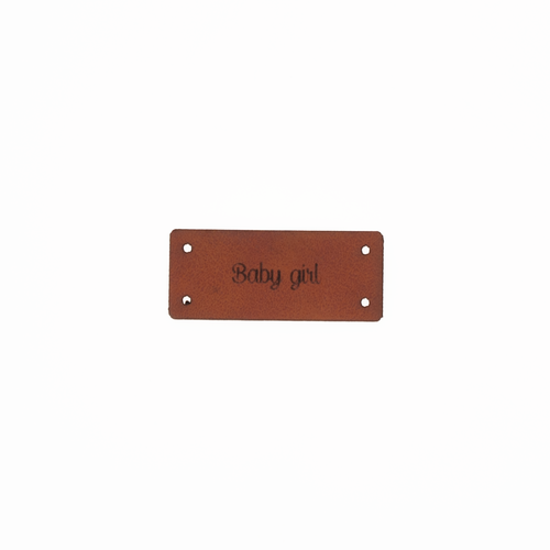 Leren Label 'Baby girl' 15x35mm - 3 stuks Marlaine Leren Label 'Baby girl' 15x35mm - 3 stuks