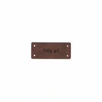 Leren Label 'Baby girl' 15x35mm - 3 stuks Marlaine Leren Label 'Baby girl' 15x35mm - 3 stuks