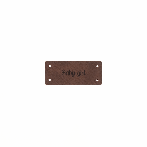 Leren Label 'Baby girl' 15x35mm - 3 stuks Marlaine Leren Label 'Baby girl' 15x35mm - 3 stuks