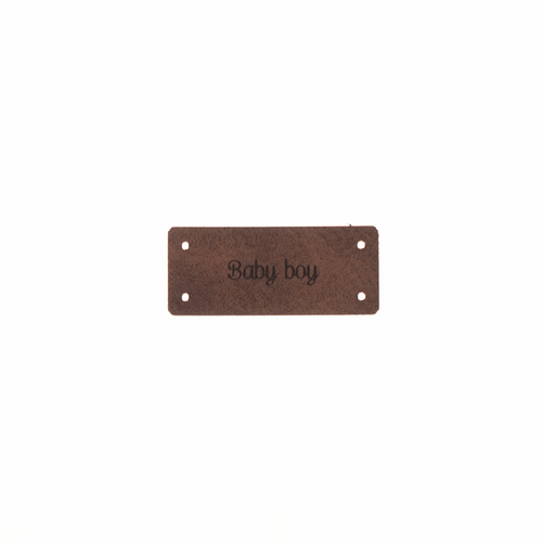 Leren Label 'Baby boy' 15x35mm - 3 stuks Marlaine Leren Label 'Baby boy' 15x35mm - 3 stuks