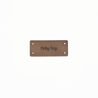 Leren Label 'Baby boy' 15x35mm - 3 stuks Marlaine Leren Label 'Baby boy' 15x35mm - 3 stuks