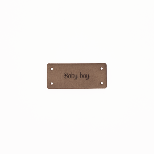 Leren Label 'Baby boy' 15x35mm - 3 stuks Marlaine Leren Label 'Baby boy' 15x35mm - 3 stuks