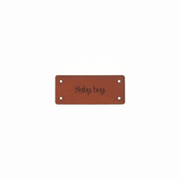 Leren Label 'Baby boy' 15x35mm - 3 stuks Marlaine Leren Label 'Baby boy' 15x35mm - 3 stuks