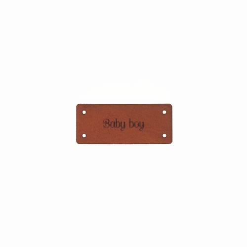 Leren Label 'Baby boy' 15x35mm - 3 stuks Marlaine Leren Label 'Baby boy' 15x35mm - 3 stuks