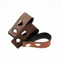 Leren Vouw Label 'Hartje' uitgestanst 2x12cm Marlaine Leren Vouw Label 'Hartje' uitgestanst 2x12cm