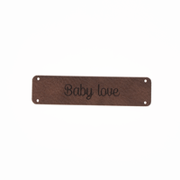 Marlaine Leren label 'Baby love' 15x60mm - 2 stuks