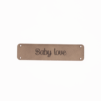 Marlaine Leren label 'Baby love' 15x60mm - 2 stuks
