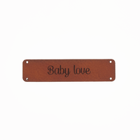 Marlaine Leren label 'Baby love' 15x60mm - 2 stuks