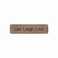 Leren label 'Live Laugh Love' 15x60mm - 2 stuks Marlaine Leren label 'Live Laugh Love' 15x60mm - 2 stuks