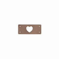 Leren Label 'Hartje' uitgestanst 15x35mm - 3 stuks Marlaine Leren Label 'Hartje' uitgestanst 15x35mm - 3 stuks