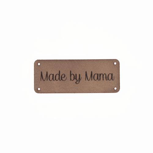 Leren label 'Made by mama' 20x50mm - 3 stuks Marlaine Leren label 'Made by mama' 20x50mm - 3 stuks