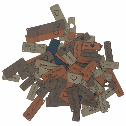 Leren label met eigen tekst 10 x 20 mm Rechthoek Marlaine Leren label met eigen tekst 10 x 20 mm Rechthoek