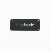 Leren label 'Handmade' 20x50mm - 3 stuks Marlaine Leren label 'Handmade' 20x50mm - 3 stuks