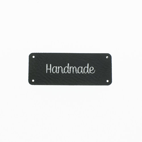 Leren label 'Handmade' 20x50mm - 3 stuks Marlaine Leren label 'Handmade' 20x50mm - 3 stuks