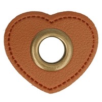 Hartje 36mm PU Leer met Nestel 11mm - 2 stuks Huismerk Hartje 36mm PU Leer met Nestel 11mm - 2 stuks