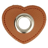 Hartje 36mm PU Leer met Nestel 11mm - 2 stuks Huismerk Hartje 36mm PU Leer met Nestel 11mm - 2 stuks