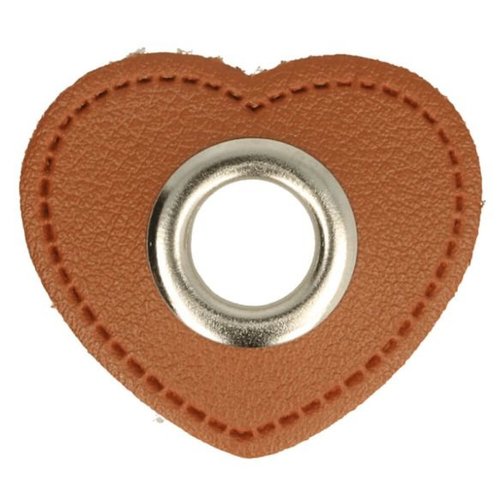 Hartje 36mm PU Leer met Nestel 11mm - 2 stuks Huismerk Hartje 36mm PU Leer met Nestel 11mm - 2 stuks