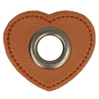 Hartje 36mm PU Leer met Nestel 11mm - 2 stuks Huismerk Hartje 36mm PU Leer met Nestel 11mm - 2 stuks