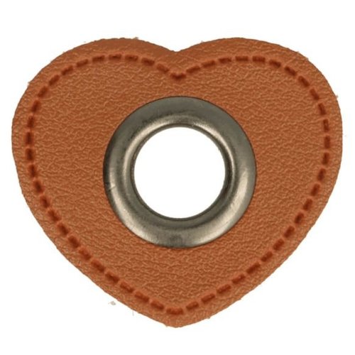Hartje 36mm PU Leer met Nestel 11mm - 2 stuks Huismerk Hartje 36mm PU Leer met Nestel 11mm - 2 stuks