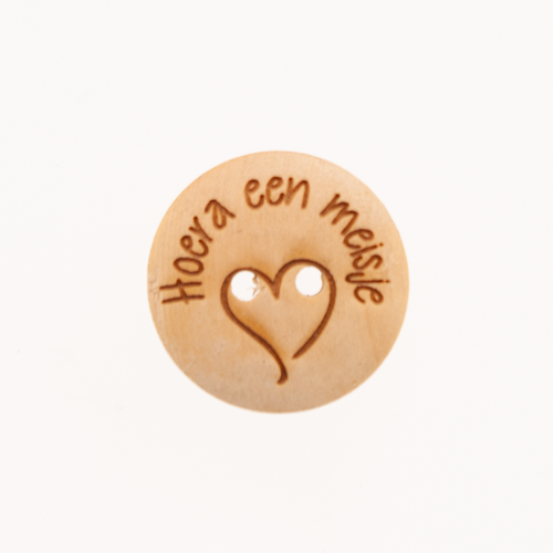 Marlaine Knoop Hoera een meisje 25mm - 3 stuks