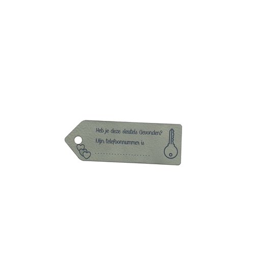 Leren label 'Sleutels gevonden' 25x75mm - 2 stuks Marlaine Leren label 'Sleutels gevonden' 25x75mm - 2 stuks