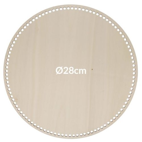 Houten tasbodem geperforeerd rond Huismerk Houten tasbodem geperforeerd rond