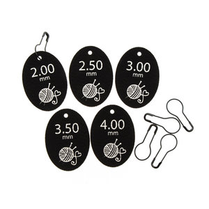 Needle Tag voor Breien maat 2 - 2,5 - 3 - 3,5 - 4 - 2 stuks per maat Needle Tag voor Breien maat 2 - 2,5 - 3 - 3,5 - 4 - 2 stuks per maat