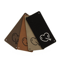 Marlaine Leren Vouw Label 'Hart' 30x65mm 2 stuks
