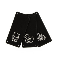 Leren Vouw Label 'Baby Speelgoed' 30x65mm set van 3 stuks Marlaine Leren Vouw Label 'Baby Speelgoed' 30x65mm set van 3 stuks