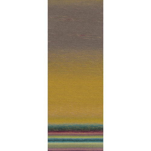 Gomitolo Finito 558 Kleur: Oker-Grijspaars-Petrol-Turquoise-Roze-Lila Lana Grossa Gomitolo Finito 558 Kleur: Oker-Grijspaars-Petrol-Turquoise-Roze-Lila