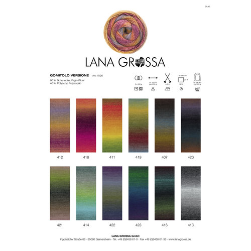 Gomitolo Versione 420  Kleur: Nougat-Blauwviolet-Zwart-Rookblauw Lana Grossa Gomitolo Versione 420  Kleur: Nougat-Blauwviolet-Zwart-Rookblauw