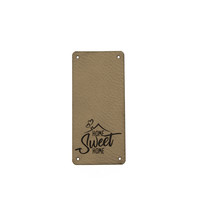 Leren Vouw Label 'Home Sweet Home' 30x65mm 2 stuks Marlaine Leren Vouw Label 'Home Sweet Home' 30x65mm 2 stuks